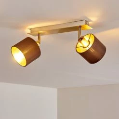 Hofstein Tibro Deckenleuchte Nickel-Matt, Messing, 2-flammig 25 Hofstein Tibro Deckenleuchte Nickel-Matt, Messing, 2-flammig -Bürolampen Verkäufe tibro deckenleuchte h3357996 8