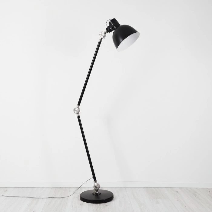 Hofstein Tilton Stehleuchte Nickel-Matt, Schwarz, 1-flammig 3 Hofstein Tilton Stehleuchte Nickel-Matt, Schwarz, 1-flammig – Bild 3