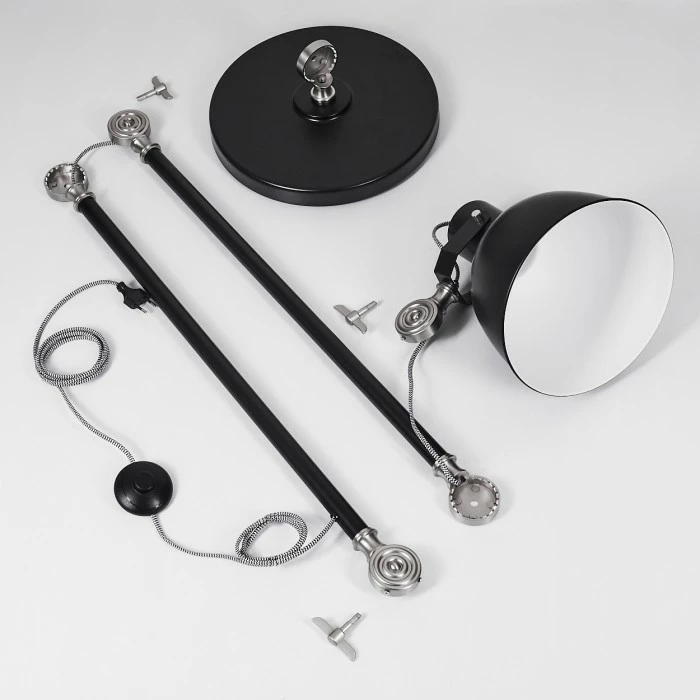 Hofstein Tilton Stehleuchte Nickel-Matt, Schwarz, 1-flammig 4 Hofstein Tilton Stehleuchte Nickel-Matt, Schwarz, 1-flammig – Bild 4