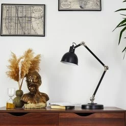 Hofstein Tilton Tischleuchte Nickel-Matt, Schwarz, 1-flammig -Bürolampen Verkäufe tilton tischleuchte h3412657 11