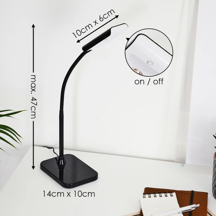 Hofstein Tischleuchte LED Schwarz, 1-flammig 2 Hofstein Tischleuchte LED Schwarz, 1-flammig – Bild 2