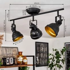 Hofstein Tita Deckenleuchte Schwarz, 3-flammig -Bürolampen Verkäufe tita deckenleuchte h3017500 3