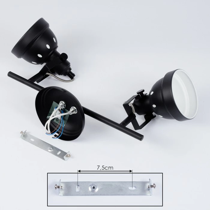 Hofstein Tita Deckenleuchte Schwarz, 2-flammig 5 Hofstein Tita Deckenleuchte Schwarz, 2-flammig – Bild 5