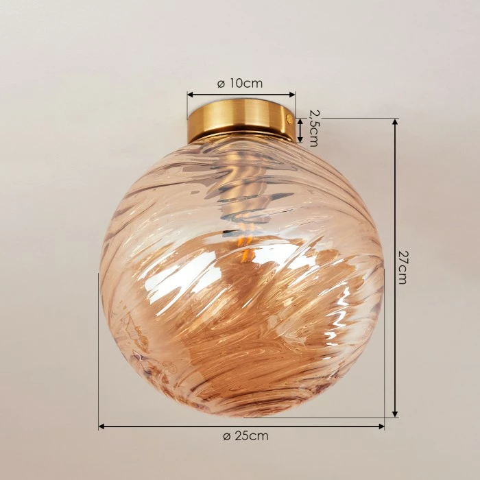 Hofstein Tomboul Deckenleuchte Gold, 1-flammig 4 Hofstein Tomboul Deckenleuchte Gold, 1-flammig – Bild 4