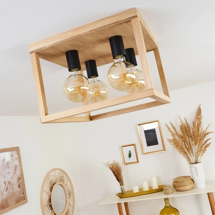 Hofstein Torreglia Deckeneleuchte Schwarz, Braun, 4-flammig 10 Hofstein Torreglia Deckeneleuchte Schwarz, Braun, 4-flammig – Bild 10