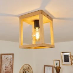 Hofstein Torreglia Deckenleuchte Schwarz, Braun, 1-flammig