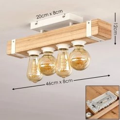 Hofstein Torrevieja Deckenleuchte Weiß, Holz hell, 4-flammig -Bürolampen Verkäufe torrevieja deckenleuchte h3369104 1
