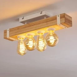 Hofstein Torrevieja Deckenleuchte Weiß, Holz hell, 4-flammig -Bürolampen Verkäufe torrevieja deckenleuchte h3369104 12