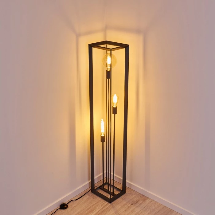 Hofstein Traryd Stehleuchte Schwarz, 3-flammig 13 Hofstein Traryd Stehleuchte Schwarz, 3-flammig – Bild 13