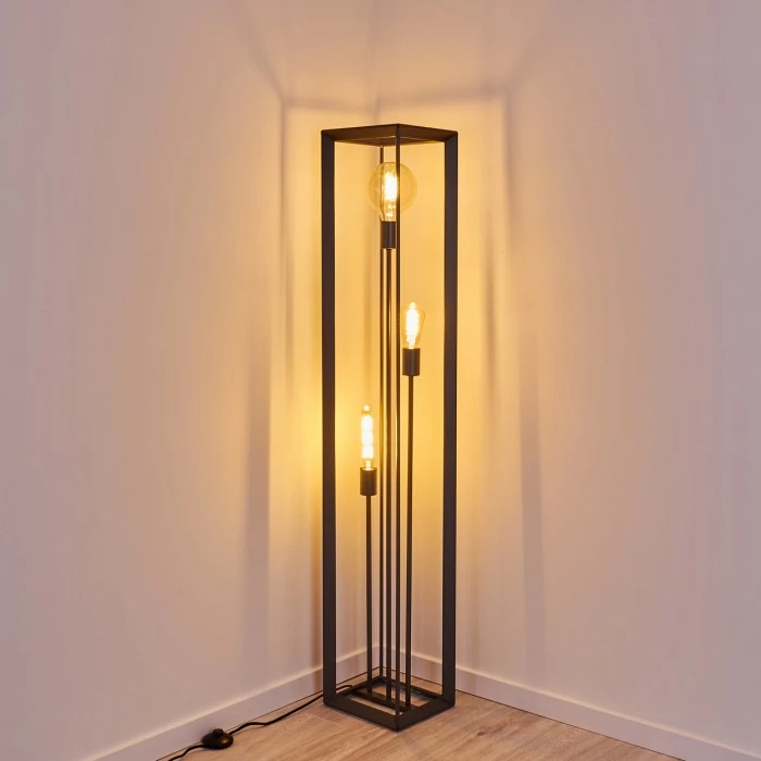 Hofstein Traryd Stehleuchte Schwarz, 3-flammig 3 Hofstein Traryd Stehleuchte Schwarz, 3-flammig – Bild 3