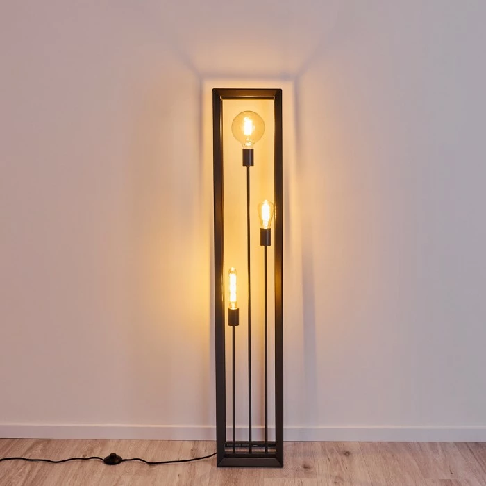 Hofstein Traryd Stehleuchte Schwarz, 3-flammig 5 Hofstein Traryd Stehleuchte Schwarz, 3-flammig – Bild 5