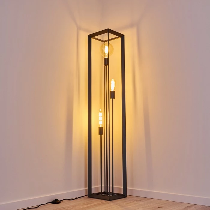 Hofstein Traryd Stehleuchte Schwarz, 3-flammig 9 Hofstein Traryd Stehleuchte Schwarz, 3-flammig – Bild 9