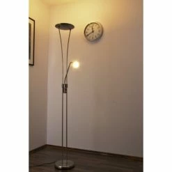 Trio Leuchten ARIZONA Stehleuchte LED Nickel-Matt, Chrom, Edelstahl, 1-flammig -Bürolampen Verkäufe trio leuchten arizona stehleuchte 426410207 do1 3