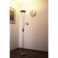 Trio Leuchten ARIZONA Stehleuchte LED Nickel-Matt, Chrom, Edelstahl, 1-flammig -Bürolampen Verkäufe trio leuchten arizona stehleuchte 426410207 do1 6