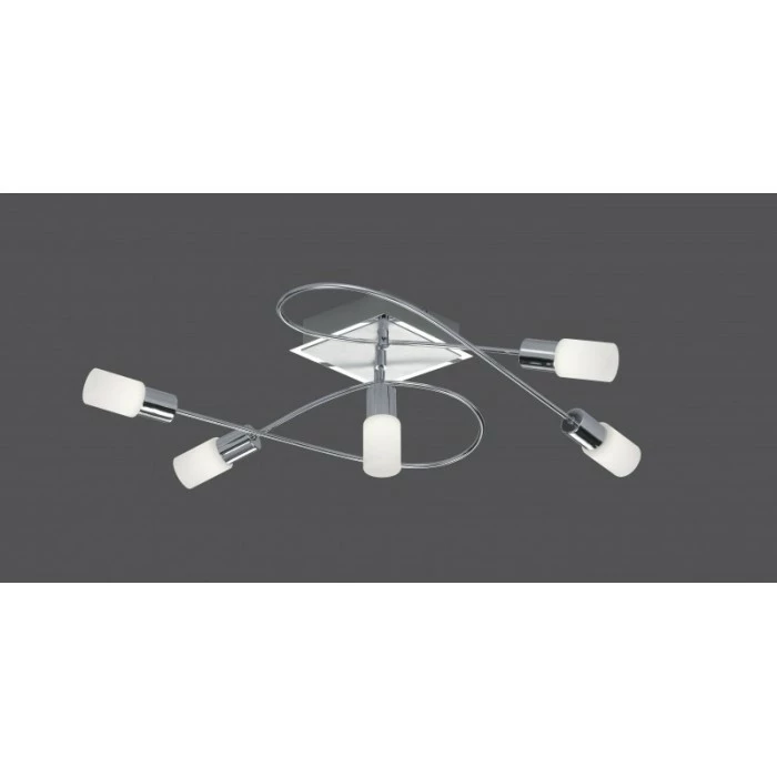 Trio Leuchten CLAPTON Deckenleuchte LED Aluminium, Edelstahl, 5-flammig 1 Trio Leuchten CLAPTON Deckenleuchte LED Aluminium, Edelstahl, 5-flammig