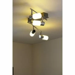 Trio Leuchten CLAPTON Deckenleuchte LED Chrom, Aluminium, Edelstahl, 4-flammig 19 Trio Leuchten CLAPTON Deckenleuchte LED Chrom, Aluminium, Edelstahl, 4-flammig -Bürolampen Verkäufe trio leuchten clapton deckenleuchte 821410405 do1 5