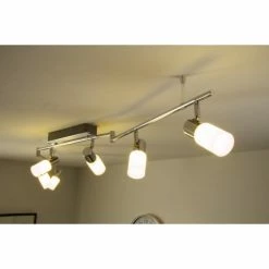 Trio Leuchten CLAPTON Deckenleuchte LED Chrom, Aluminium, Edelstahl, 6-flammig -Bürolampen Verkäufe trio leuchten clapton deckenleuchte 821410605 do1 2