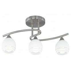 Trio Leuchten CURVA Deckenleuchte Nickel-Matt, Chrom, 3-flammig