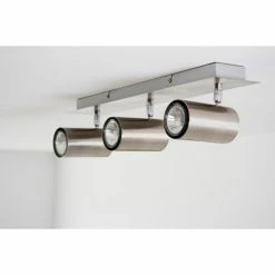 Trio Leuchten MARLEY Deckenleuchte Nickel-Matt, Edelstahl, 3-flammig -Bürolampen Verkäufe trio leuchten marley deckenleuchte 802400307 do1 3