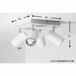 Trio Leuchten MARLEY Deckenleuchte Weiß, 4-flammig -Bürolampen Verkäufe trio leuchten marley deckenleuchte 802430401 do1 4