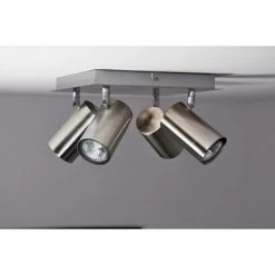 Trio Leuchten MARLEY Deckenleuchte Nickel-Matt, Edelstahl, 4-flammig -Bürolampen Verkäufe trio leuchten marley deckenleuchte 802430407 do1 10