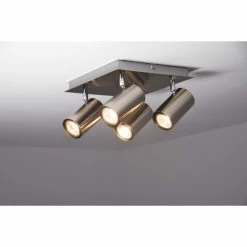 Trio Leuchten MARLEY Deckenleuchte Nickel-Matt, Edelstahl, 4-flammig -Bürolampen Verkäufe trio leuchten marley deckenleuchte 802430407 do1 7