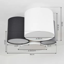 Hofstein Trisett Deckenleuchte Schwarz, Grau, Weiß, 4-flammig -Bürolampen Verkäufe trisett deckenleuchte h3388150 3