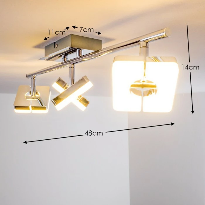 Hofstein Turin Deckenspot LED Chrom, 3-flammig 2 Hofstein Turin Deckenspot LED Chrom, 3-flammig – Bild 2