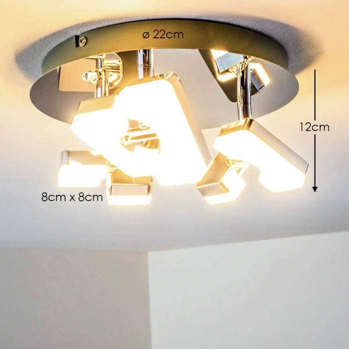 Hofstein Turin Deckenspot LED Chrom, 3-flammig 2 Hofstein Turin Deckenspot LED Chrom, 3-flammig – Bild 2