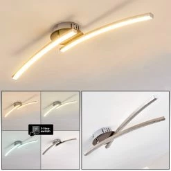 Hofstein Tusula Deckenleuchte LED Nickel-Matt, 2-flammig