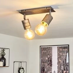 Hofstein Tyldom Deckenleuchte Grau, Silber, 2-flammig