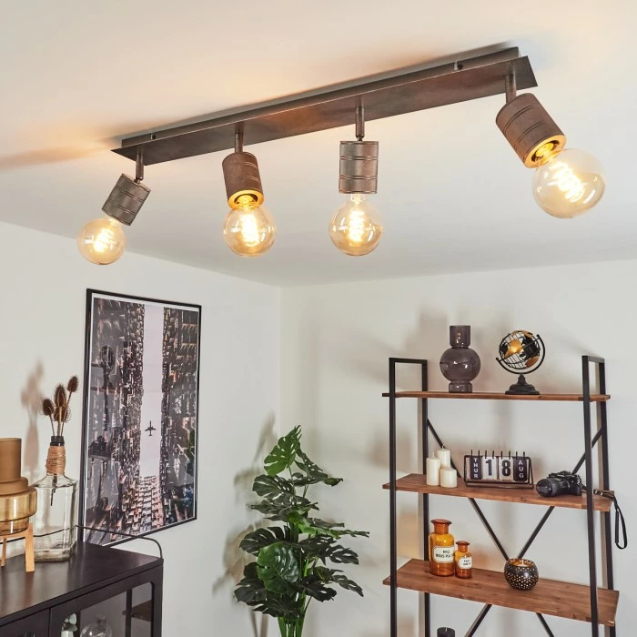 Hofstein Tyldom Deckenleuchte Grau, Silber, 4-flammig 1 Hofstein Tyldom Deckenleuchte Grau, Silber, 4-flammig