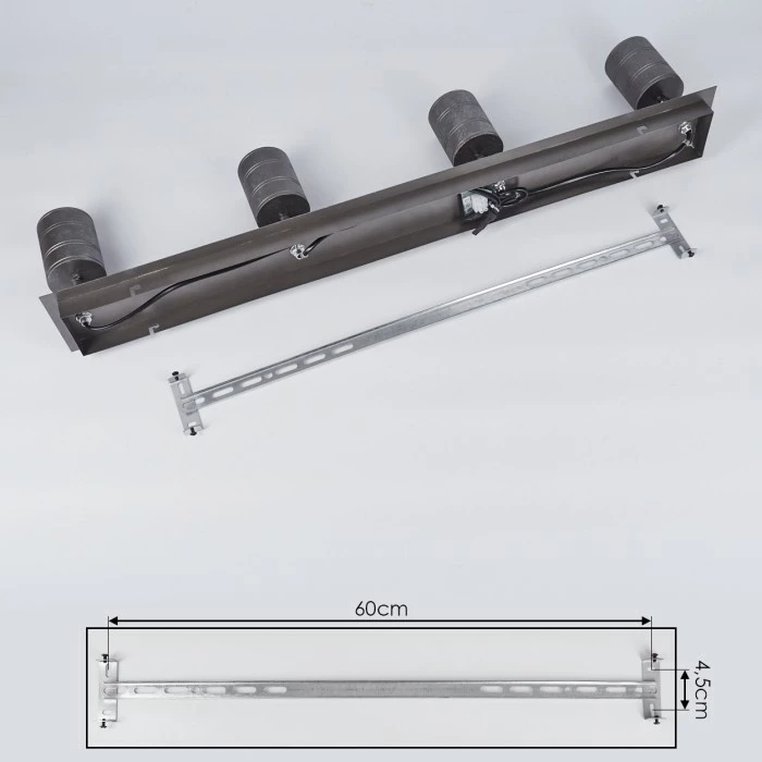 Hofstein Tyldom Deckenleuchte Grau, Silber, 4-flammig 5 Hofstein Tyldom Deckenleuchte Grau, Silber, 4-flammig – Bild 5