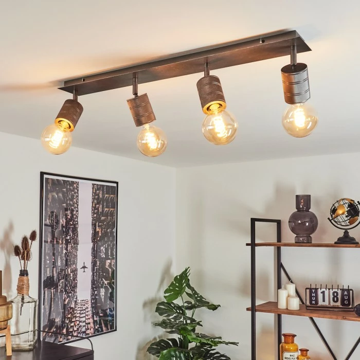 Hofstein Tyldom Deckenleuchte Grau, Silber, 4-flammig 7 Hofstein Tyldom Deckenleuchte Grau, Silber, 4-flammig – Bild 7