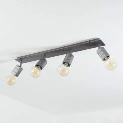 Hofstein Tyldom Deckenleuchte Grau, Silber, 4-flammig 17 Hofstein Tyldom Deckenleuchte Grau, Silber, 4-flammig -Bürolampen Verkäufe tyldom deckenleuchte h3433577 7
