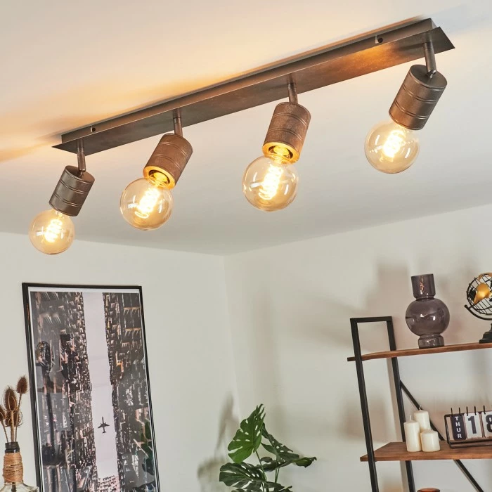 Hofstein Tyldom Deckenleuchte Grau, Silber, 4-flammig 9 Hofstein Tyldom Deckenleuchte Grau, Silber, 4-flammig – Bild 9