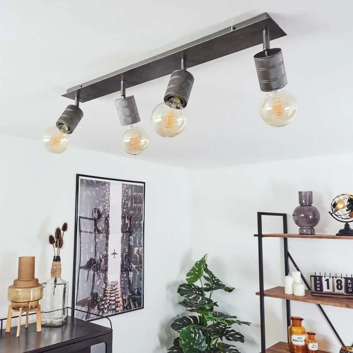 Hofstein Tyldom Deckenleuchte Grau, Silber, 4-flammig 10 Hofstein Tyldom Deckenleuchte Grau, Silber, 4-flammig – Bild 10