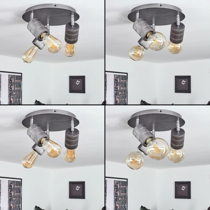 Hofstein Tyldom Deckenleuchte Altsilber, 3-flammig 2 Hofstein Tyldom Deckenleuchte Altsilber, 3-flammig – Bild 2