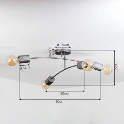 Hofstein Tyldom Deckenleuchte Altsilber, 4-flammig -Bürolampen Verkäufe tyldom deckenleuchte h3442401 3