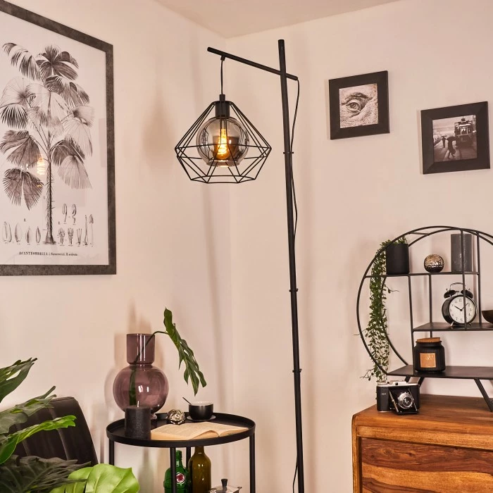 Hofstein Uarau Stehleuchte Schwarz, 1-flammig 7 Hofstein Uarau Stehleuchte Schwarz, 1-flammig – Bild 7