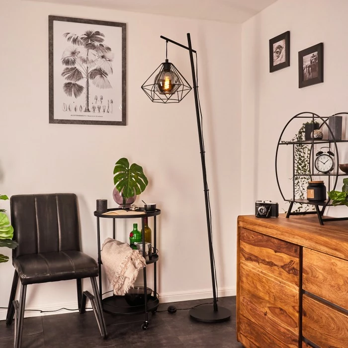 Hofstein Uarau Stehleuchte Schwarz, 1-flammig 9 Hofstein Uarau Stehleuchte Schwarz, 1-flammig – Bild 9