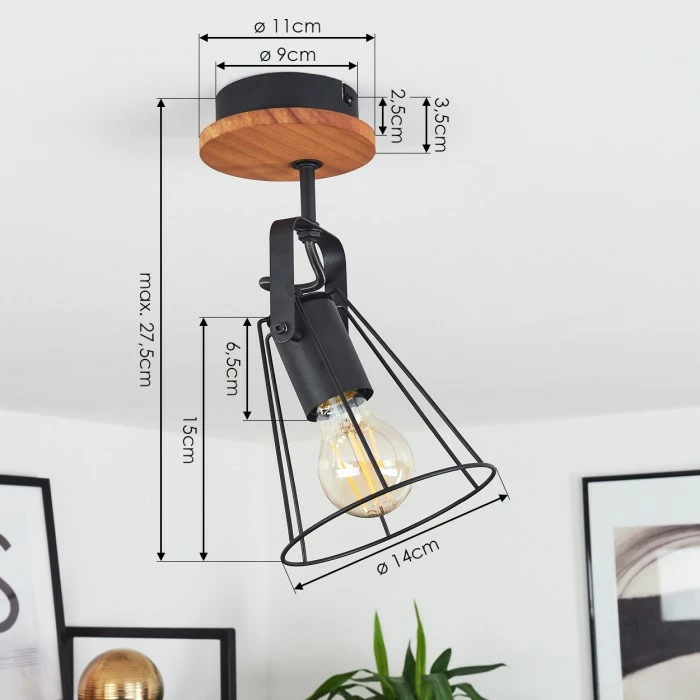 Hofstein Uatuasa Deckenleuchte Schwarz, Naturfarben, 1-flammig 4 Hofstein Uatuasa Deckenleuchte Schwarz, Naturfarben, 1-flammig – Bild 4