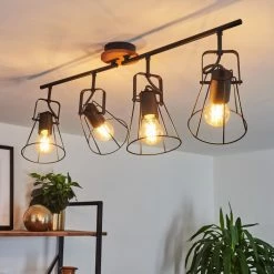 Hofstein Uatuasa Deckenleuchte Schwarz, Naturfarben, 4-flammig -Bürolampen Verkäufe uatuasa deckenleuchte h3443330 10