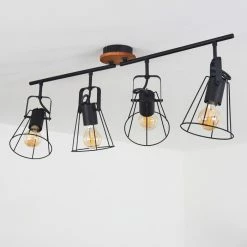 Hofstein Uatuasa Deckenleuchte Schwarz, Naturfarben, 4-flammig -Bürolampen Verkäufe uatuasa deckenleuchte h3443330 7