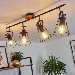 Hofstein Uatuasa Deckenleuchte Schwarz, Naturfarben, 4-flammig -Bürolampen Verkäufe uatuasa deckenleuchte h3443330 8