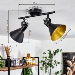 Hofstein Upiano Deckenleuchte Chrom, Schwarz, 2-flammig 14 Hofstein Upiano Deckenleuchte Chrom, Schwarz, 2-flammig -Bürolampen Verkäufe upiano deckenleuchte h3017784 3