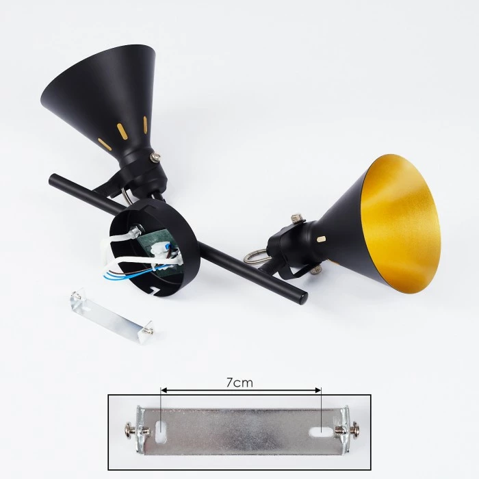 Hofstein Upiano Deckenleuchte Chrom, Schwarz, 2-flammig 5 Hofstein Upiano Deckenleuchte Chrom, Schwarz, 2-flammig – Bild 5