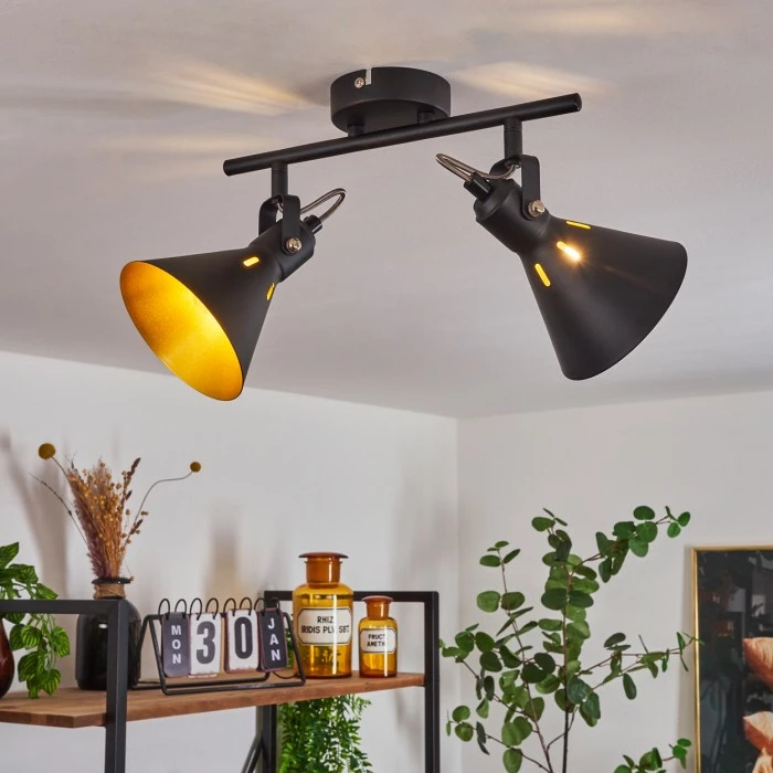 Hofstein Upiano Deckenleuchte Chrom, Schwarz, 2-flammig 7 Hofstein Upiano Deckenleuchte Chrom, Schwarz, 2-flammig – Bild 7