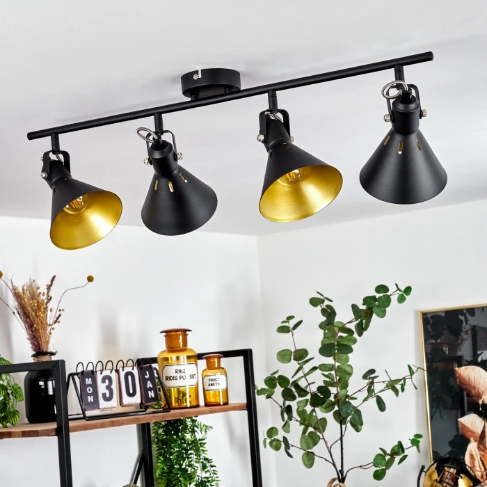 Hofstein Upiano Deckenleuchte Chrom, Schwarz, 4-flammig 2 Hofstein Upiano Deckenleuchte Chrom, Schwarz, 4-flammig – Bild 2