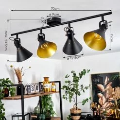 Hofstein Upiano Deckenleuchte Chrom, Schwarz, 4-flammig 14 Hofstein Upiano Deckenleuchte Chrom, Schwarz, 4-flammig -Bürolampen Verkäufe upiano deckenleuchte h3017807 3